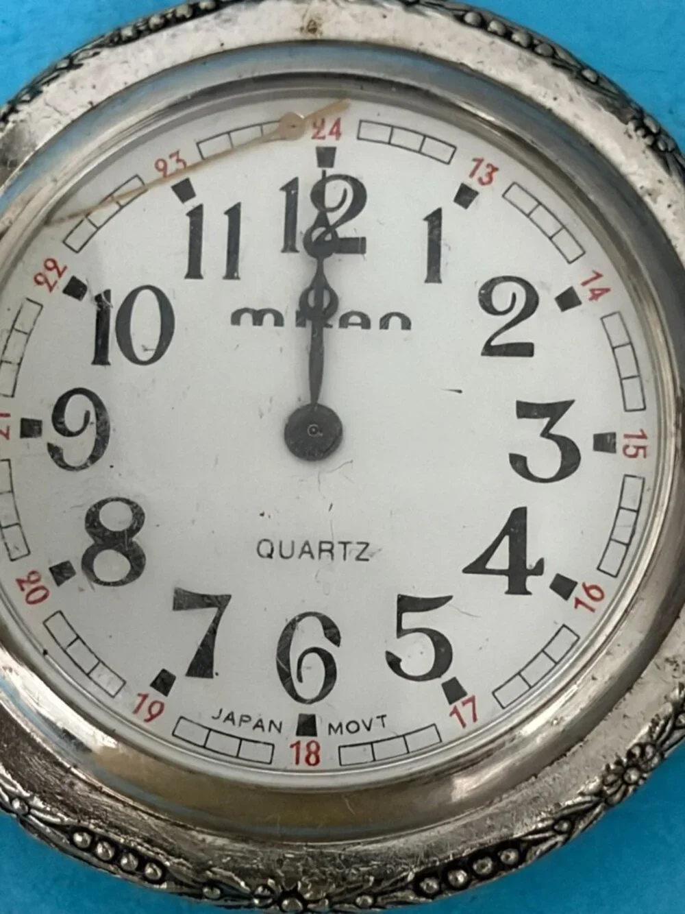 Vintage Decorative Milan Quartz Pocket Watch Japan Movement For Parts Repair